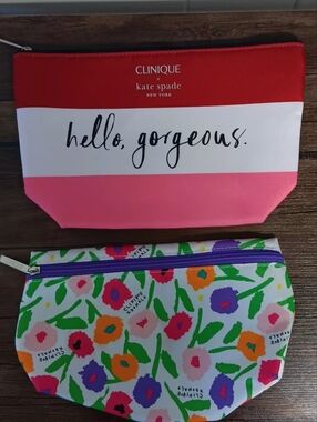 NWOT Clinique/Kate Spade Floral Cosmetic Bag Bundle